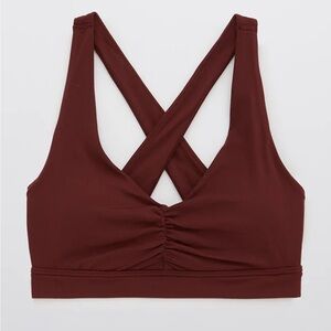 NWT Aerie Offline Real Me Ruched Sports Bra Royal Berry